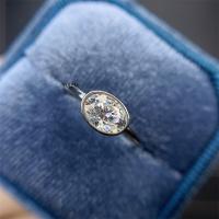 YULEM แหวนตัด Moissanite วงรีสีเงิน5X7mm 925ชุบทองคำขาวพร้อมเพชรโมอิส twzhvj