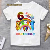 Number blocks Cartoon Graphic T Shirts Children Clothing 1 2 3 4 5 6 7 8 9 old Birthday T-shirt Boy T Shirt Boys Numberblocks Kids Clothes Girls Shirts