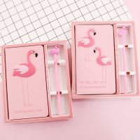 Jonvon Satone Gift with BOX Pink Girl Notebook Set Lovers Flamingo Notepad Gift Box With High Quality Diary School Supplies