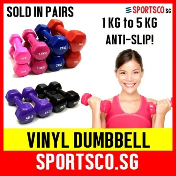 Neoprene Dumbbell Hand Weights Pair Home Exercise for Women Men Arm Pilates  Dumbbells in 1kg 1.5kg 2kg 3kg 4kg 5kg 8kg 10kg Set (1 KG, Pair)