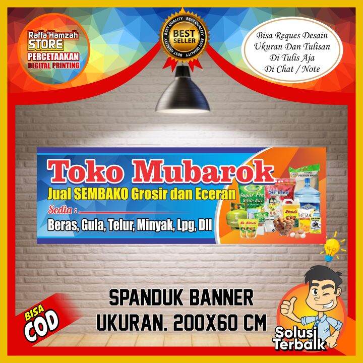 Cetak Spanduk Banner Backdrop Toko Sembako Ukuran X Cm