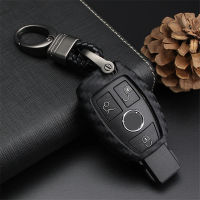 พวงกุญแจรถ Key Case สำหรับ Mercedes Benz W202 W203 W204 W210 W211 W212 B200คาร์บอนไฟเบอร์ซิลิโคนแบบนุ่มซองใส่กุญแจ