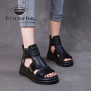 Blonshe Wedge Sandals For Women Strap Shoes For Women Heels For Women