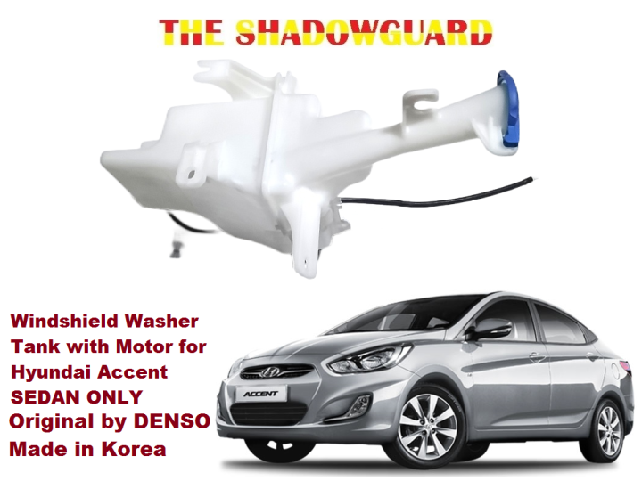 Windshield Washer Tank with Motor for Hyundai Accent Sedan Only