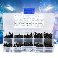 300pcs M2.5 x 3-20mm 12.9 Grade Black Alloy Steel Hex Socket Head Cap Screw Bolt with Nut