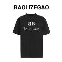 ♀เสื้อยืดแขนสั้นผู้ชายชุด BaoolizegaoFW22โก้2B พิมพ์คอกลมโลโก้