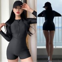 COD DSGERTRYTYIIO Shwnee Womens One-piece Traditional Swimsuit Long Sleeve Bathing Suit Boxer Pants Beachwear Suit Zipper Bodysuit Swimmi