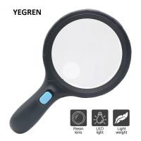 【Best-Selling】 yiyin2068 90mm 120mm 138mm Extra Large Lens Handheld Magnifier Illuminated Magnifying Glass with 10 12 LED Reading Magnifying Glass