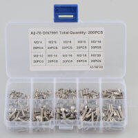 200pcs M3 304 Stainless Steel Hexagon Hex Socket Countersunk Flat Head Screw Combination Set Allen Bolts Kit DIN7991