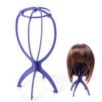 Plastic Folding Stable Durable Wig Hair Cap Display Holder Stand Tool Blue