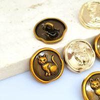 17.5/25MM Cute Vintage Cat Design Metal Buttons Of Clothing Wholesle Fashion Decor High Quality Button For Women Dress Sewing Haberdashery