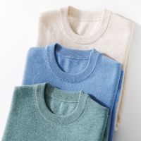[COD] Thickened round neck seamless cashmere sweater mens autumn and winter knitted bottoming wool first-line ready-to-wear loose warm men