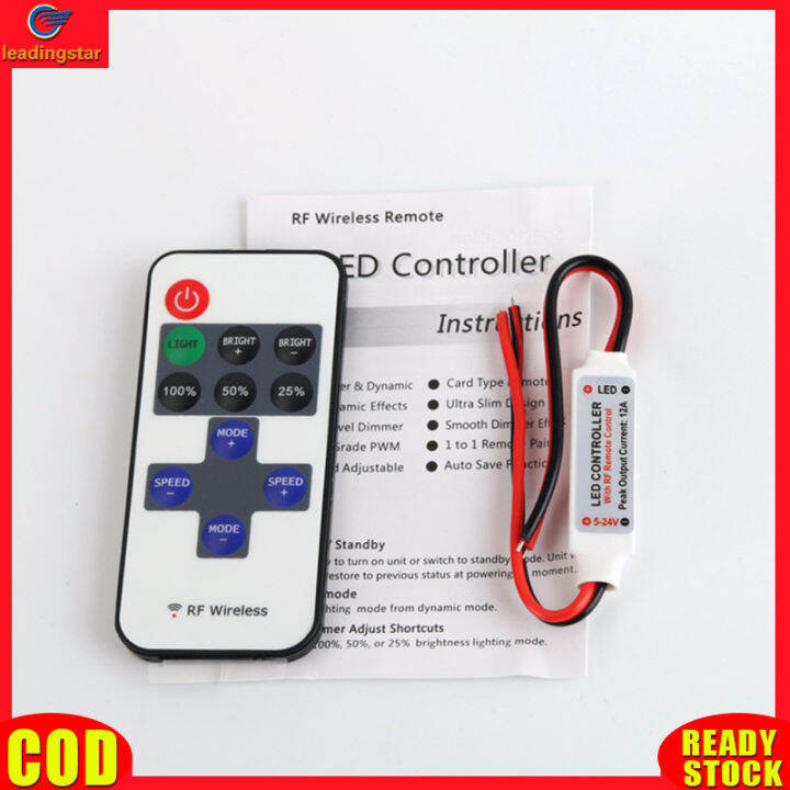 leadingstar-rc-authentic-dimming-controller-5-24v-monochromatic-light-strip-remote-control-11-key-rf-controller