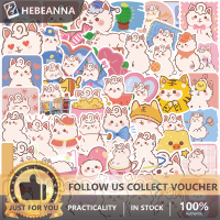 Hebeanna กระเป๋าเดินทางสำหรับกีตาร์รถยนต์สติ๊กเกอร์กราฟิตี้แกะการ์ตูนอัลปากา50ชิ้นสติกเกอร์ติดแล็ปท็อปคอมพิวเตอร์