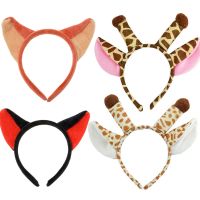 【YF】 Cartoon Anime Headpiece Fluffy Plush Giraffe Ears Headband Female Girl Lolita Cosplay Props Chriatmas Halloween Party Hair Hoop