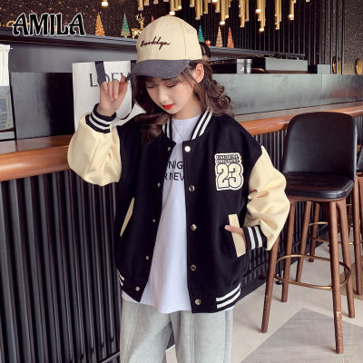 AMILA Girls Coat New Children S Foreign Style Fashion Top ชุดเบสบอลเด็กขนาดกลางและใหญ่