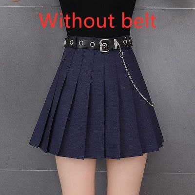 ‘；’ Women Pleat Skirt Mini Cute Japanese School Uniforms Ladies Jupe Kawaii Harajuku Preppy Style Plaid Skirts Saia Faldasbelt