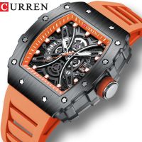 ZZOOI CURREN Young Fashion Colorful Watches for Men Industrial Style Design Dial Rectangular Quartz Watch with Luminous