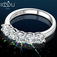 IOGOU 5แหวนหมั้นหิน4มิลลิเมตร D Moissanite ครึ่งนิรันดร์แต่งงานวงแหวนครบรอบสำหรับผู้หญิงเงิน925เครื่องประดับ Fine