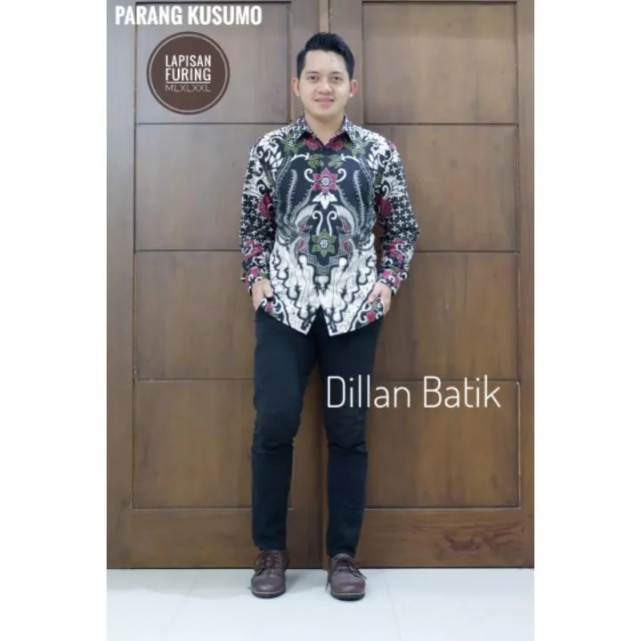 Parangkusumo Batik Warna Putih Tulang Kemeja Batik Pria Lapis Furing