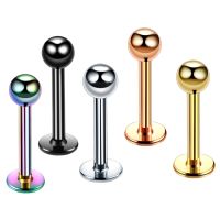 1PC Stainless Steel Barbell Labret Piercing for Lip Nail Tongue Ring Gold Color Ear Helix Bone Studs Body Jewelry for Women