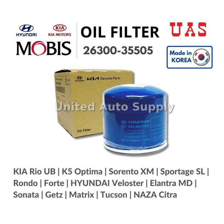 HYUNDAI KIA OIL FILTER 2630035505 for Naza Citra Hyundai Elantra Matrix Tucson Sonata KIA K5 K3