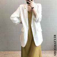RULINWOODS เสื้อเบลเซอร์ผู้หญิง3สีสำหรับเสื้อแจ็คเก็ตลำลองเกาหลีฤดูร้อน