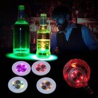 Lennie1 1/3/5 Pcs Luminous Bottle Stickers Lights 6cm LED Coaster Lamps For Xmas Bar KTV Wedding Party Cocktail Drink Cups Vase Decor