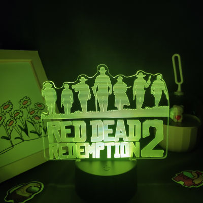 Red Dead Redemptions 2โลโก้เกมรูป Arthur Morgan 3D โคมไฟ Led RGB Night ไฟ Cool ของขวัญห้องนอนตารางที่มีสีสันตกแต่ง