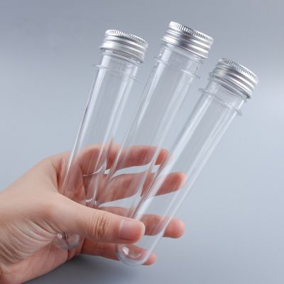 【CW】✚  12 Pcs Plastic Test Tubes With Screw Caps Containers 40ml