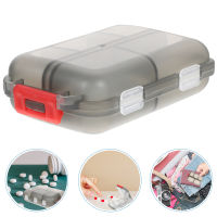 PickEgg 4 pcs Box Double Layer Container Ten Grids Medicine Box Mini Container for Travel