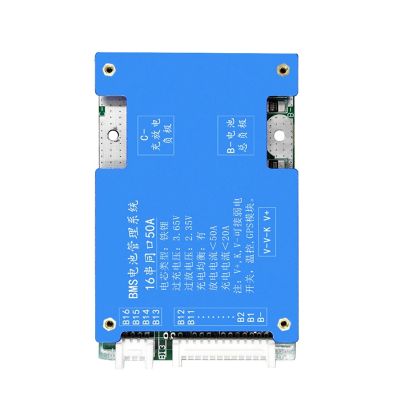 16S 48V 50A LiFePO4 Lithium Battery Protection Board Lithium Battery Protection Board Motorcycle Lithium Battery Protection Board with Power Battery with Balance PCB Board for Electric Motorcycle