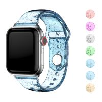 Transparent Silicone Strap for Apple Watch Band 40mm 44mm 45mm 41mm 38mm 42 49 Glitter Women Sport Wrist iWatch ultra 8 7 SE 6 3