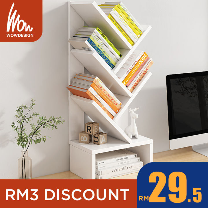 Book shelf rack Rak buku Book Rack Bookshelf Desktop Organizer Almari ...