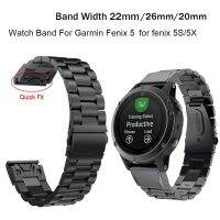 （Bar watchband）สายนาฬิกาสำหรับ Garmin Fenix,สายนาฬิกา26 22 20มม. สำหรับ7X 7 6X 6 Pro 5X 5 5 5S สมาร์ทวอท์ชปล่อยรวดเร็วสายรัดข้อมือข้อมือสแตนเลสสตีล