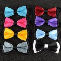 2 Layers Kid Suit Neckwear Baby Boys Baby Fashion Solid Color Adjustable Bowtie Chlidren Two Tone Teenager Bow Tie