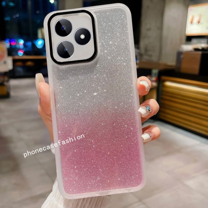 เคสโทรศัพท์สำหรับ-realme-c53-c55-nfc-realmi-real-me-2023เคสมือถือไล่สีเคสโทรศัพท์ดาวประกายแวววาวใสปลอกอ่อนแฟชั่นฝาครอบคู่