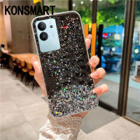 KONSMART โทรศัพท์เคสสำหรับ VIVO V29 Y27 Y78 Y36ใส5G 4G กากเพชรส่องแสงเป็นประกายวิบวับดาว VIVOV29เคสทีพียูโปร่งใส5G 2023