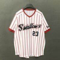 high-quality Work the swallows red stripe hip-hop men and women with good Japan section loose version embroidery quick-drying baseball uniform