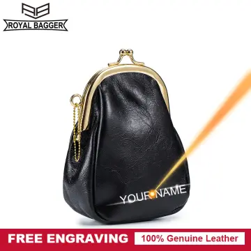 Genuine Leather Coin Purse for Fashionable Ladies - Retro Style