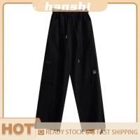 hanshi [2023 new HOT FASHION] lazlook กางเกงคาร์โก้เอวยางยืดทรงหลวมมีกระเป๋าขนาดใหญ่แนวอเมริกันไฮสตรีท