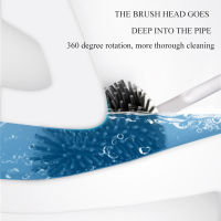 Floor Standing Toilet Brush with Holder Set Soft Bristles Silicone TPR Brush Head Splash Proof Quick Drying Bathroom Accessories