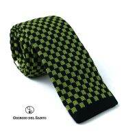 Giorgio Del Sarto Knitted Necktie Green with Fabric Texture เนคไทไหมพรมสีเขียวมีเท็กเจอร์