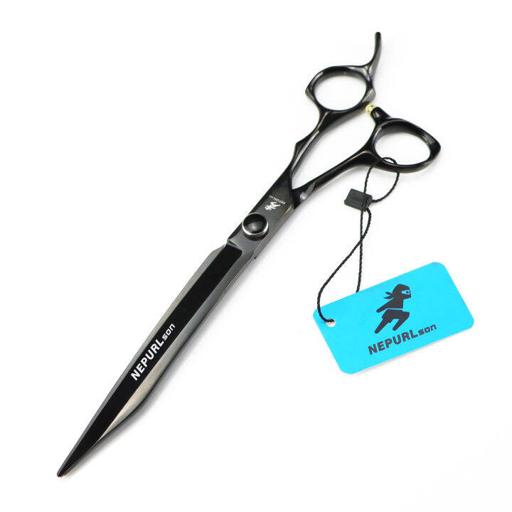 8 inch black highend barber shears straight shear pet trimming shears