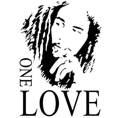 Bob Marley ONE LOVE Vinyl Art Mural Wall Sticker Home Decal Decor Room Music Fan Black 43x61cm