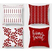 Pillow case Red Geometric 70×70,60×60,50×50,45×45,40×40,Square cotton pillow case cover,Decoration accessories for sofa