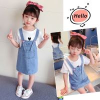 Han edition fashionable dress girls summer wear the new leisure fashion cowboy braces skirt cute children in