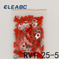 Rv1.25-5สีแดงแหวนจับฉนวนสายข้อต่อฝาครอบกันฝุ่น100ชิ้น/แพ็ค Rv1-5 Rv