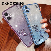 DKHORSING เคสโทรศัพท์กากเพชรหรูหราสำหรับ A05S กาแลคซีของ Samsung A24 A34 A54 A14 A04 A04E A04S M34 A05 S23 + S23Ultra S23 FE ไล่ระดับสีนิรันดร์กุหลาบปลอกอ่อน A05s ฝาครอบซิลิโคนชุบโลหะด้วยไฟฟ้ากันกระแทก SAMSUNGA05 2023