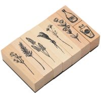 8Pcs Wooden Rubber Stamps with Flower Lace for Letters Diary Craft Scrapbooking,DIY Craft and Letters Diary Rubber Stamp